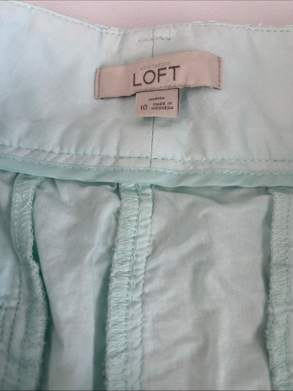 LOFT Lace Shorts Womens Mint Green Floral Eyelet Size 10 Summer - Picture 2 of 4